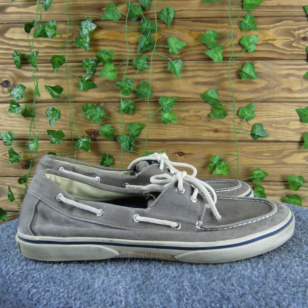 Sperry Top-Sider Men's Gray Canvas Boat Shoes‎ Size 13 Casual Nautical